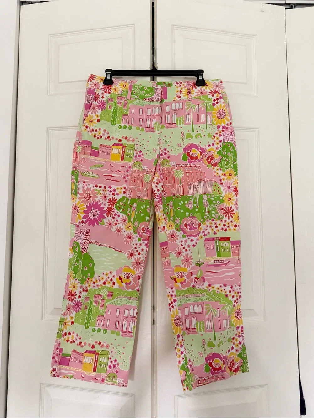 Vintage Lilly Pulitzer Negresco World Multicolor Cropped Pant Pastel Size 10